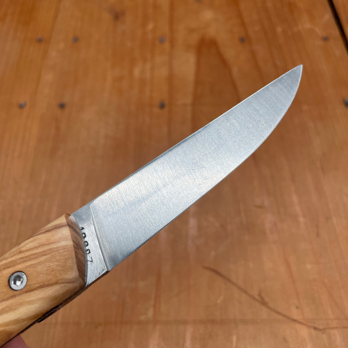 Au Sabot Le Thiers 12cm Pocket Knife Straight Stainless Olive Handle