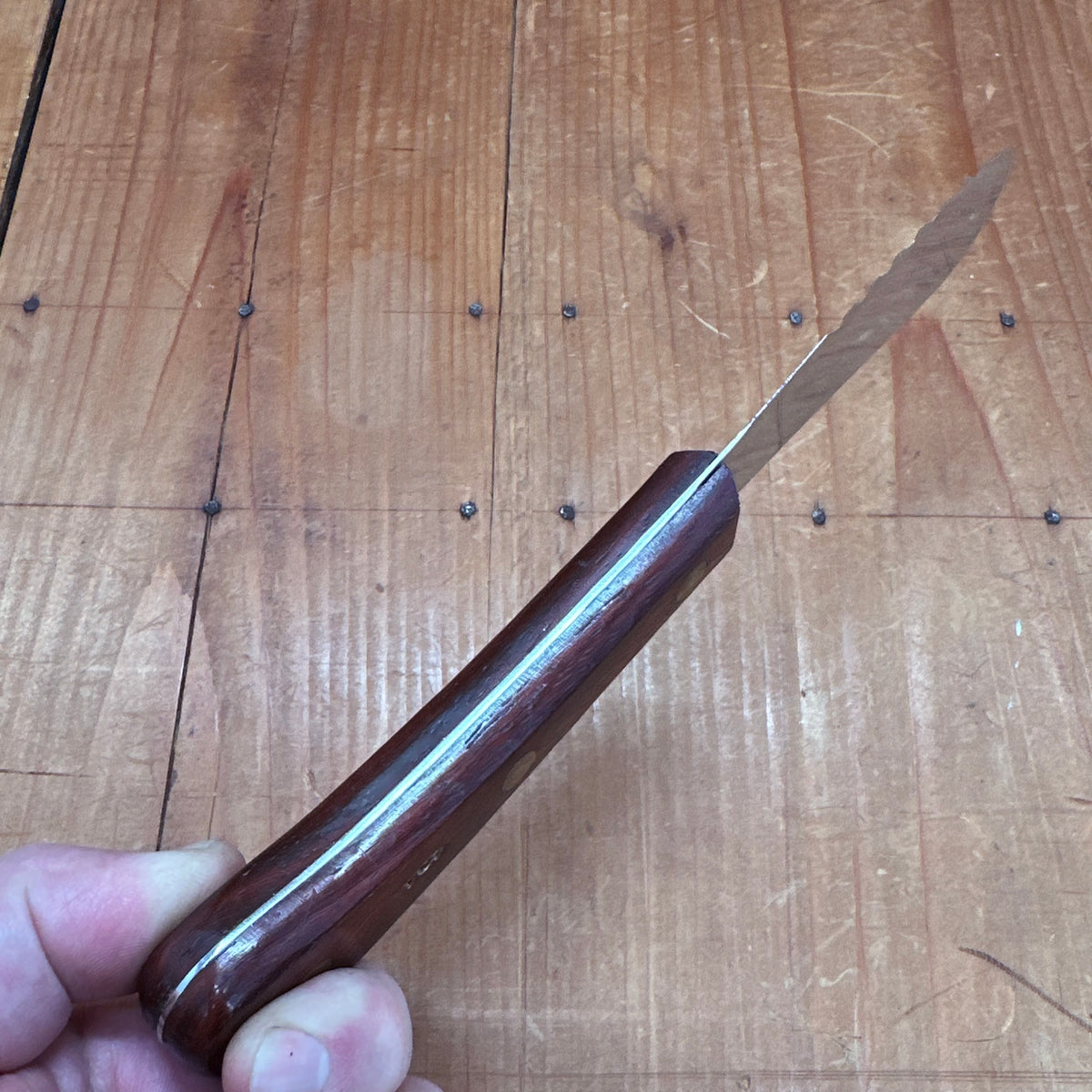 New Old Stock Sprechercut 3.75" Serrated Spreader Stainless Steel Rosewood Thiers, France