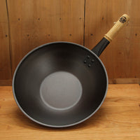 Netherton Foundry 13" Spun Iron Wok with Wooden Handle