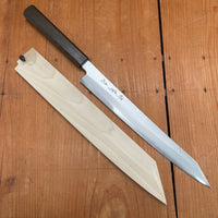 Sakai Kikumori Nakagawa V10 270mm Kiritsuke Yanagi VG10 Damascus Oak Handle with Saya