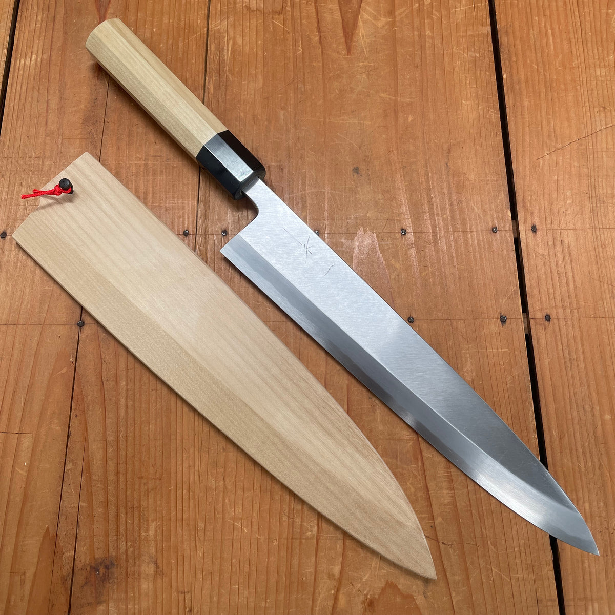 Hitohira Tanaka Manzo 270mm Mioroshi Deba Shirogami 2 Ho Wood with Saya