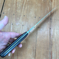 Vintage K C Seelbach 10.25” Chef Knife Carbon Steel Rosewood Solingen, Germany 1950-70