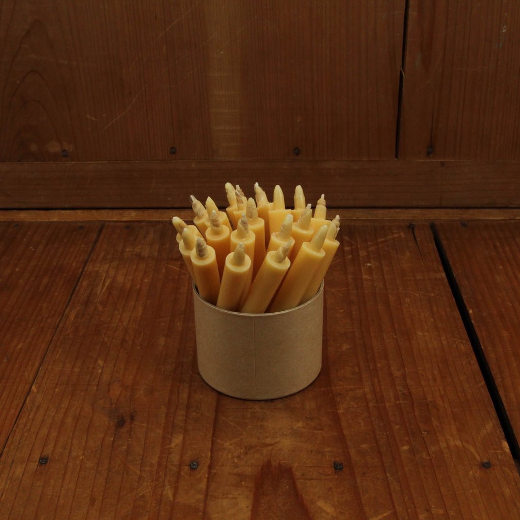 Earthy Colored Rice Bran Wax Candles (10pc) + Candle Holder