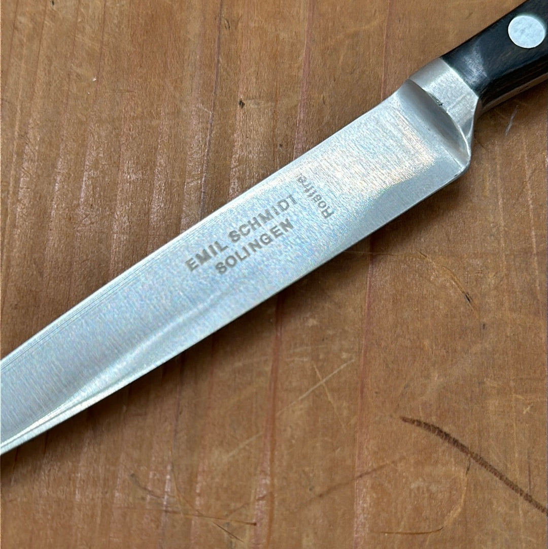 New Old Stock Emil Schmidt 4.5" Narrow Paring Stainless Solingen 1970s-80s