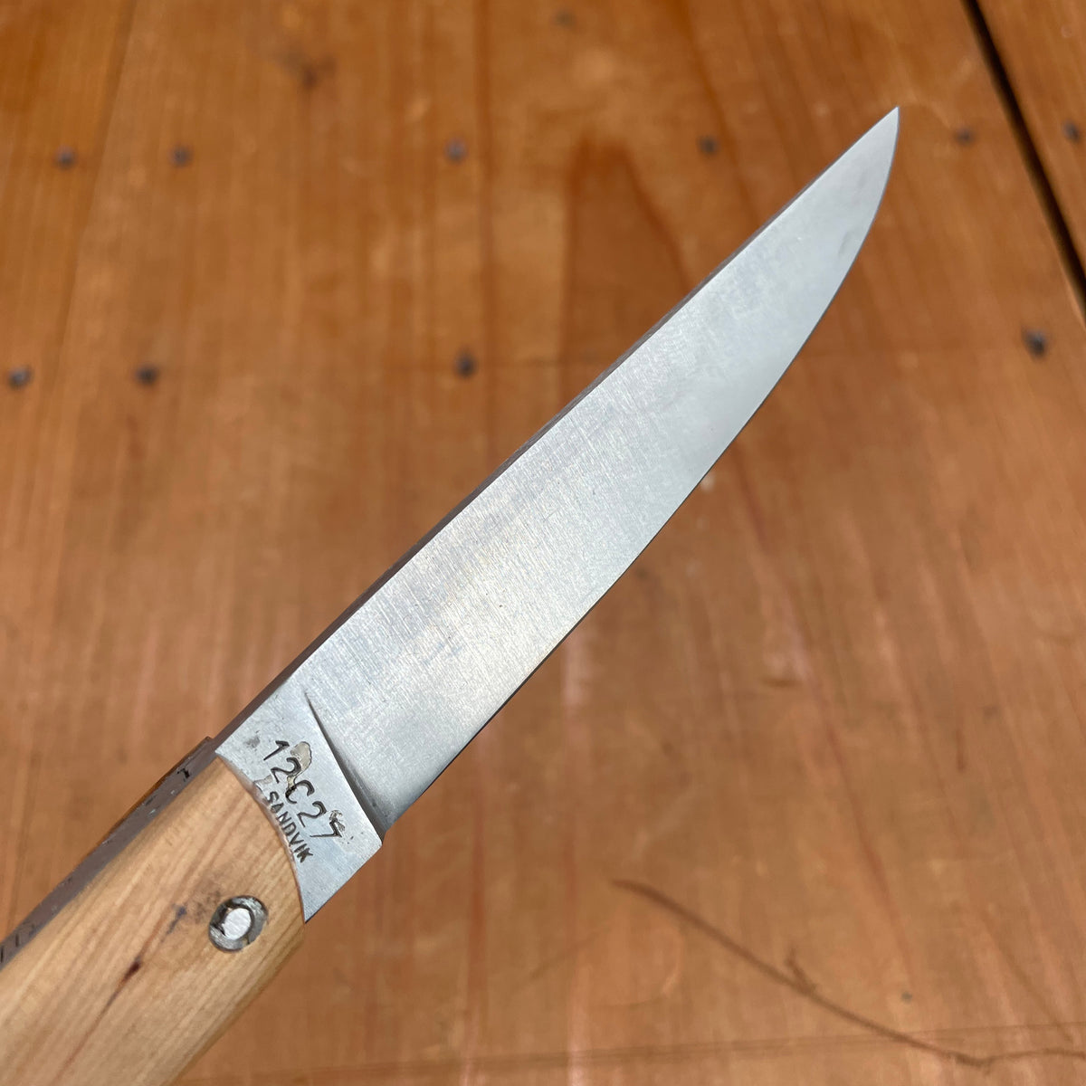 Au Sabot Le Thiers 12cm Pocket Knife Straight Stainless Juniper Handle