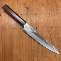 Hitohira HG 150mm Petty Stainless Tsuchime Damascus Rosewood Handle