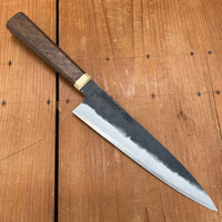 Blenheim Forge X BC 200mm Gyuto Stainless Clad Aogami Super Oak & Brass