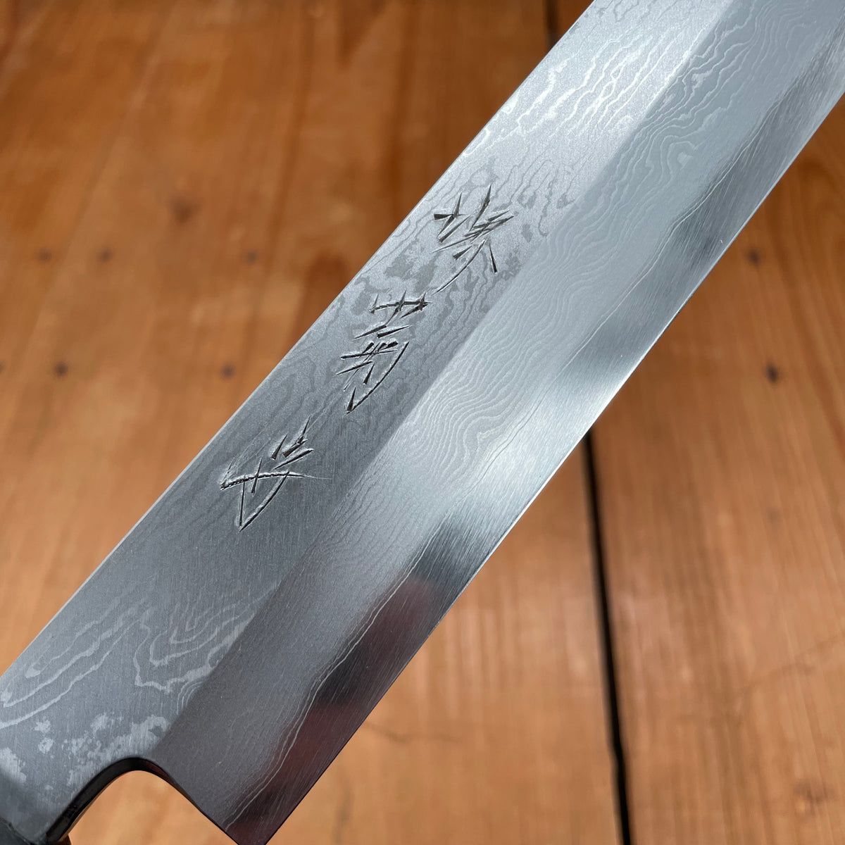 Sakai Kikumori Nakagawa V10 270mm Kiritsuke Yanagi VG10 Damascus Oak Handle with Saya