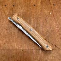Au Sabot Le Thiers 12cm Pocket Knife Straight Stainless Olive Handle