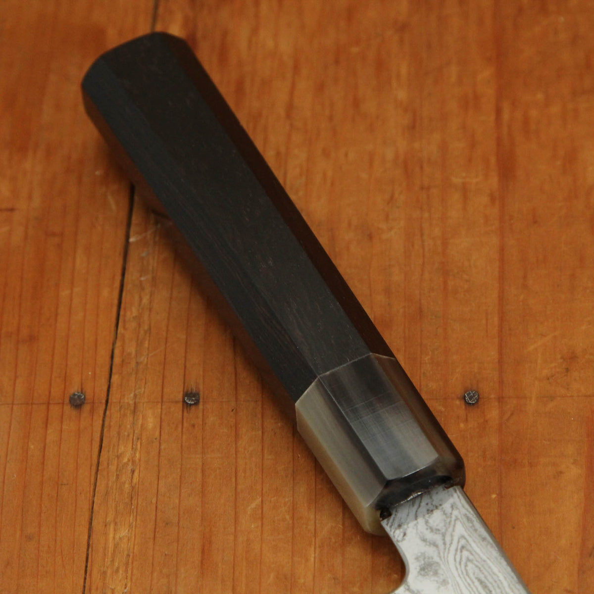 Nakagawa 210mm Gyuto Aogami 1 Damascus Dark Etch Ebony Handle