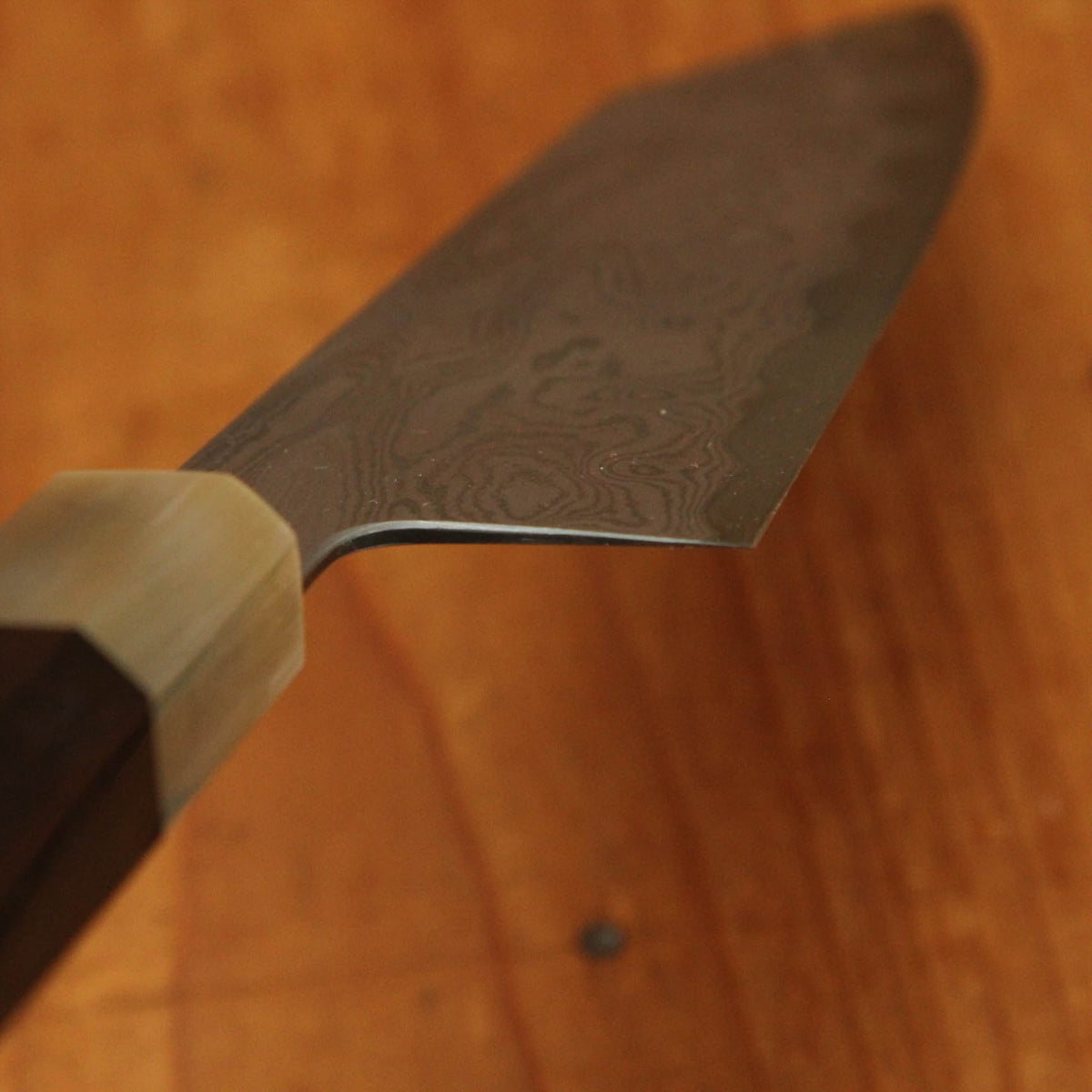 Nakagawa 180mm Bunka Aogami 1 Damascus Dark Etch Ebony Handle