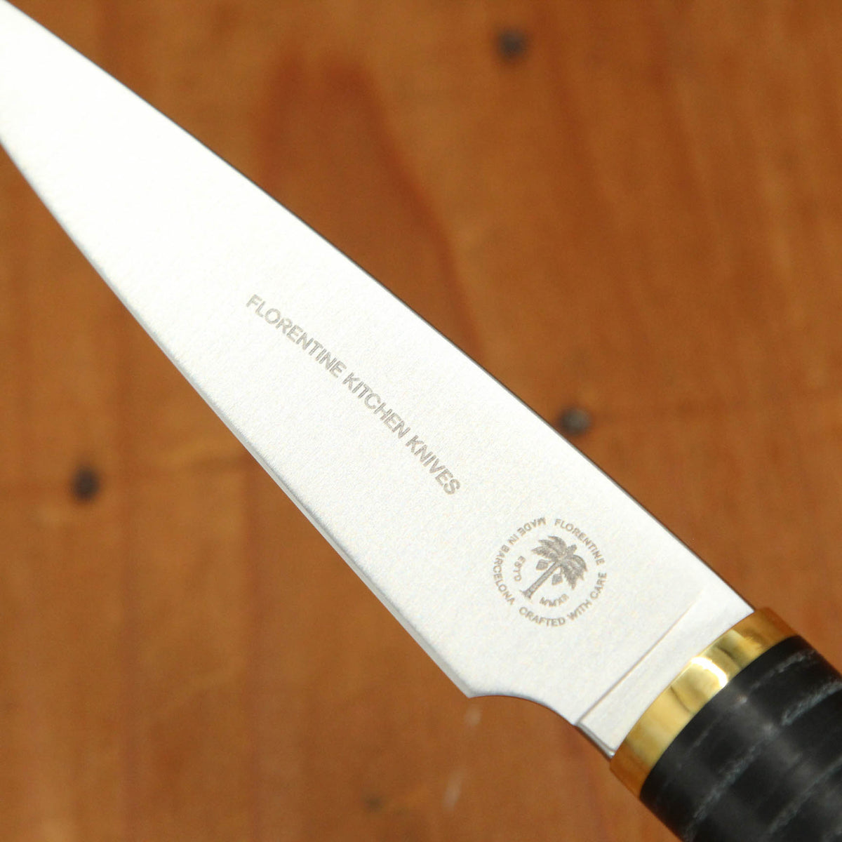 Florentine Four 100mm Paring Knife Carbon Black & Black