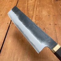 Blenheim Forge x Bernal Cutlery 165mm Nakiri Stainless Clad Aogami Super Oak & Brass