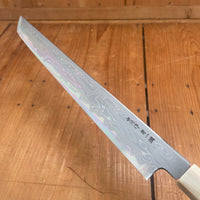 Hatsukokoro Nakagawa 300mm Sakimaru Sujihiki Aogami 1 Damascus Ebony Buffalo Horn