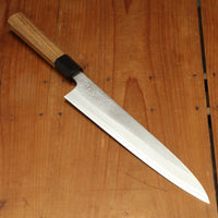 Yoshikane Hamono 240mm Sujihiki Shirogami 2 Nashiji Teak Handle