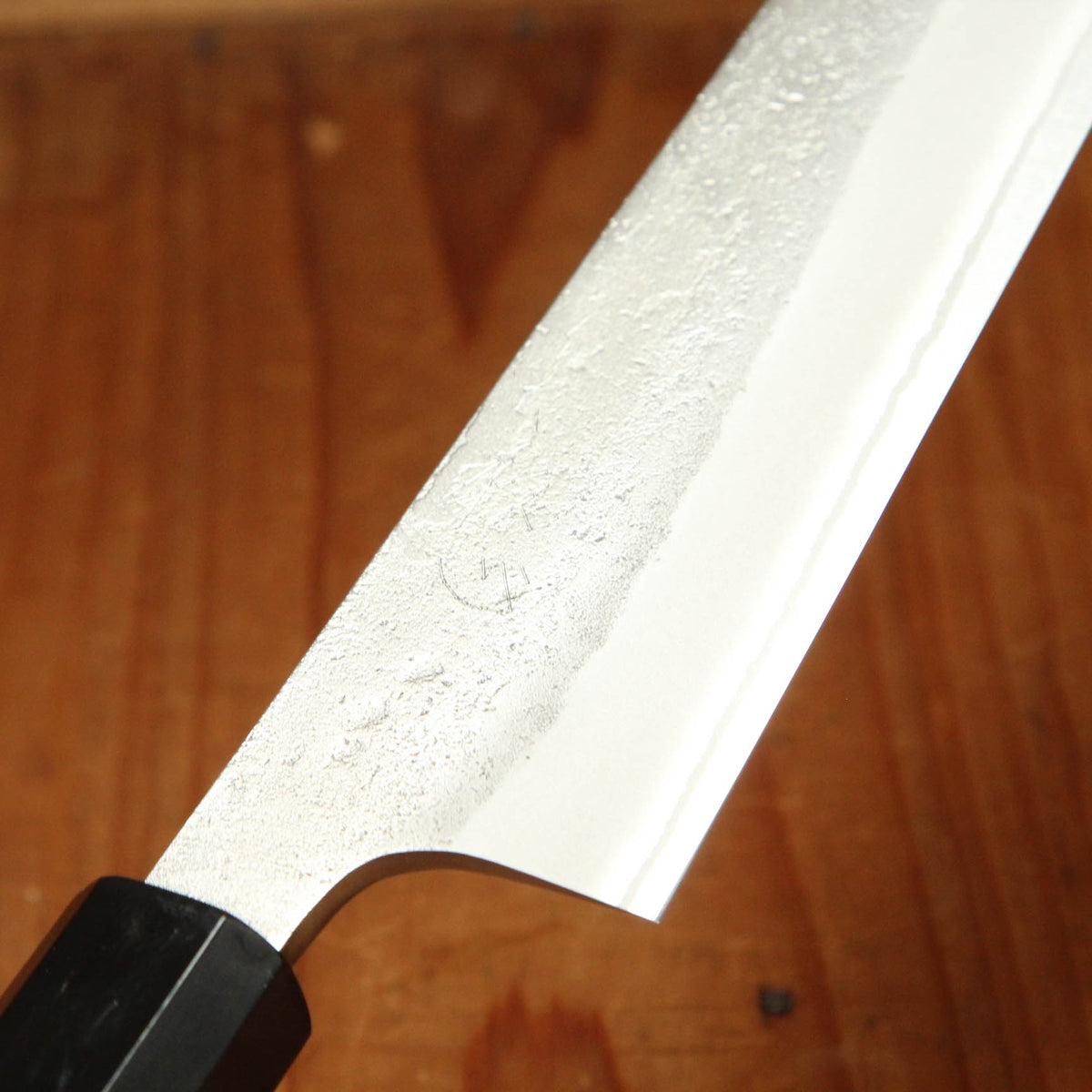 Yoshikane Hamono 240mm Sujihiki Shirogami 2 Nashiji Teak Handle