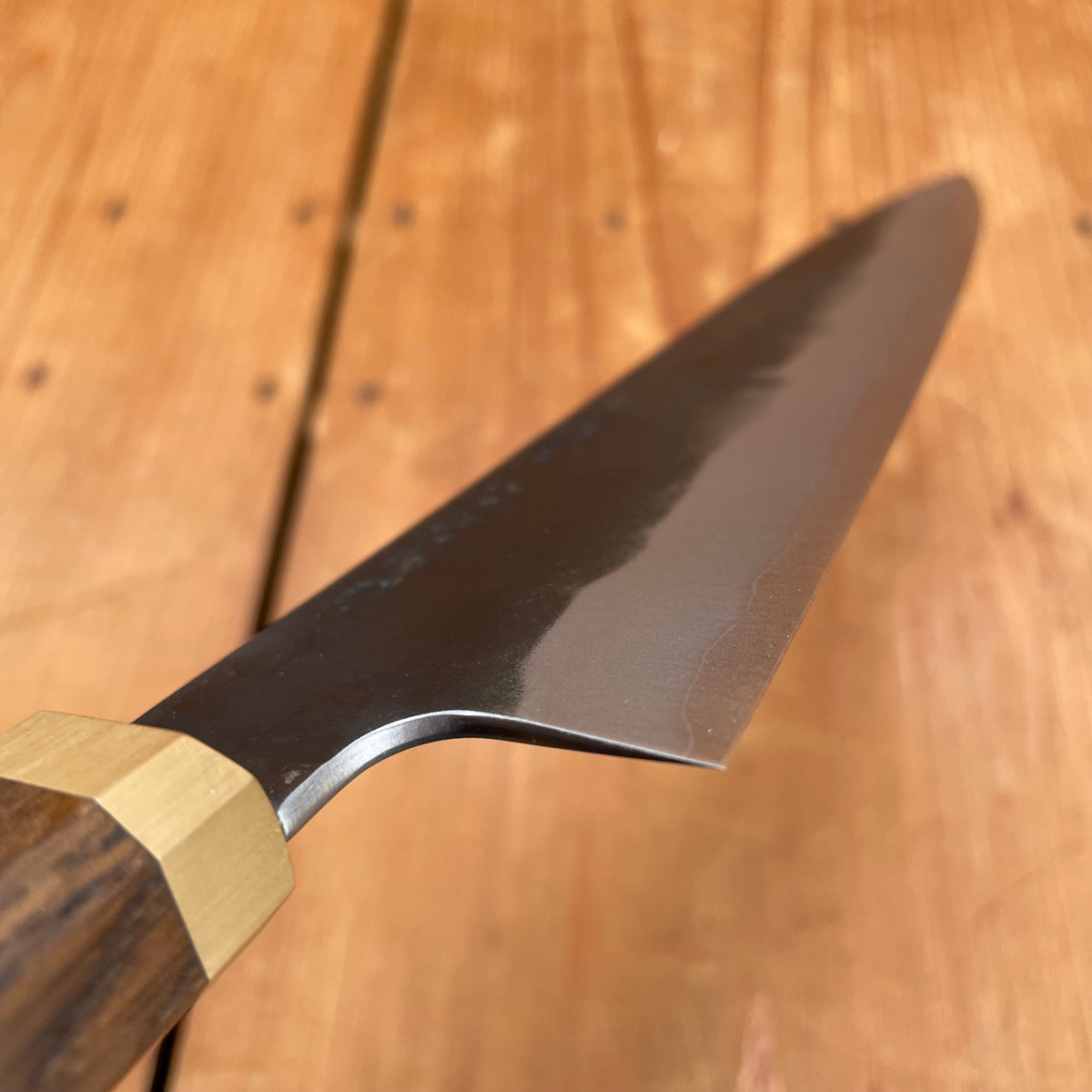 Blenheim Forge X BC 200mm Gyuto Stainless Clad Aogami Super Oak & Brass
