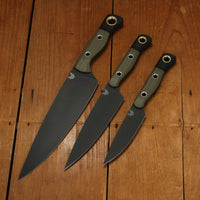 Benchmade Cutlery Drop Point CPM-154 Fixed Blade OD Green G10 Handles - 3 Knife Set