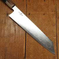Takada no Hamono 240mm Kiritsuke Gyuto Aogami 1 Suminagashi Ebony Octagonal