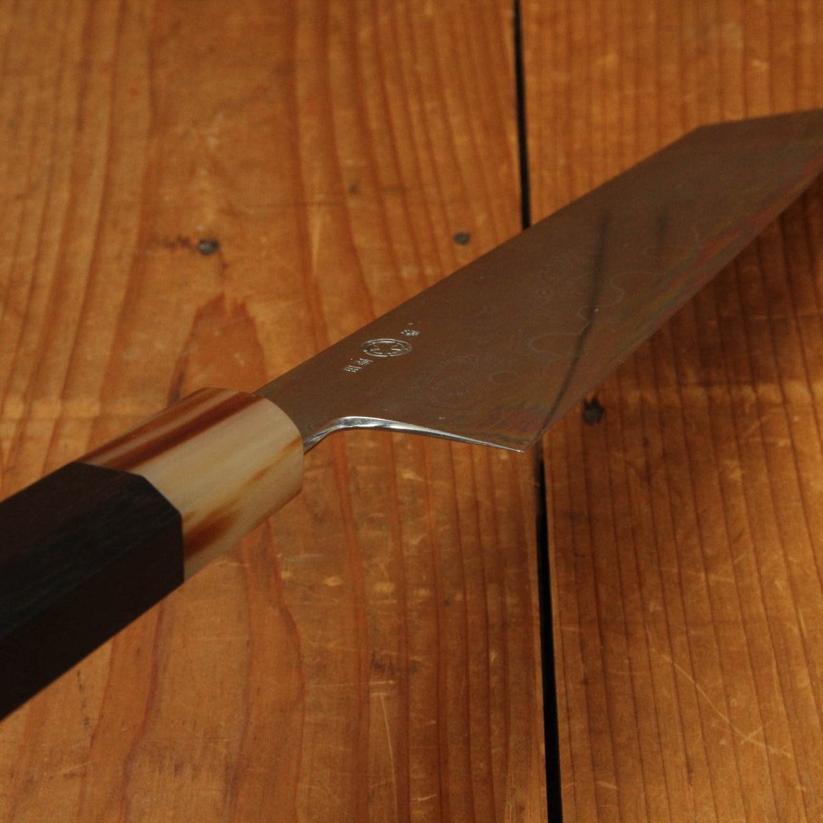 Takada no Hamono 240mm Kiritsuke Gyuto Aogami 1 Suminagashi Ebony Octagonal