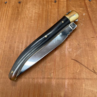 Au Sabot Laguiole 12cm Sandvik 2 Brass Bolsters Pocket Knife Horn