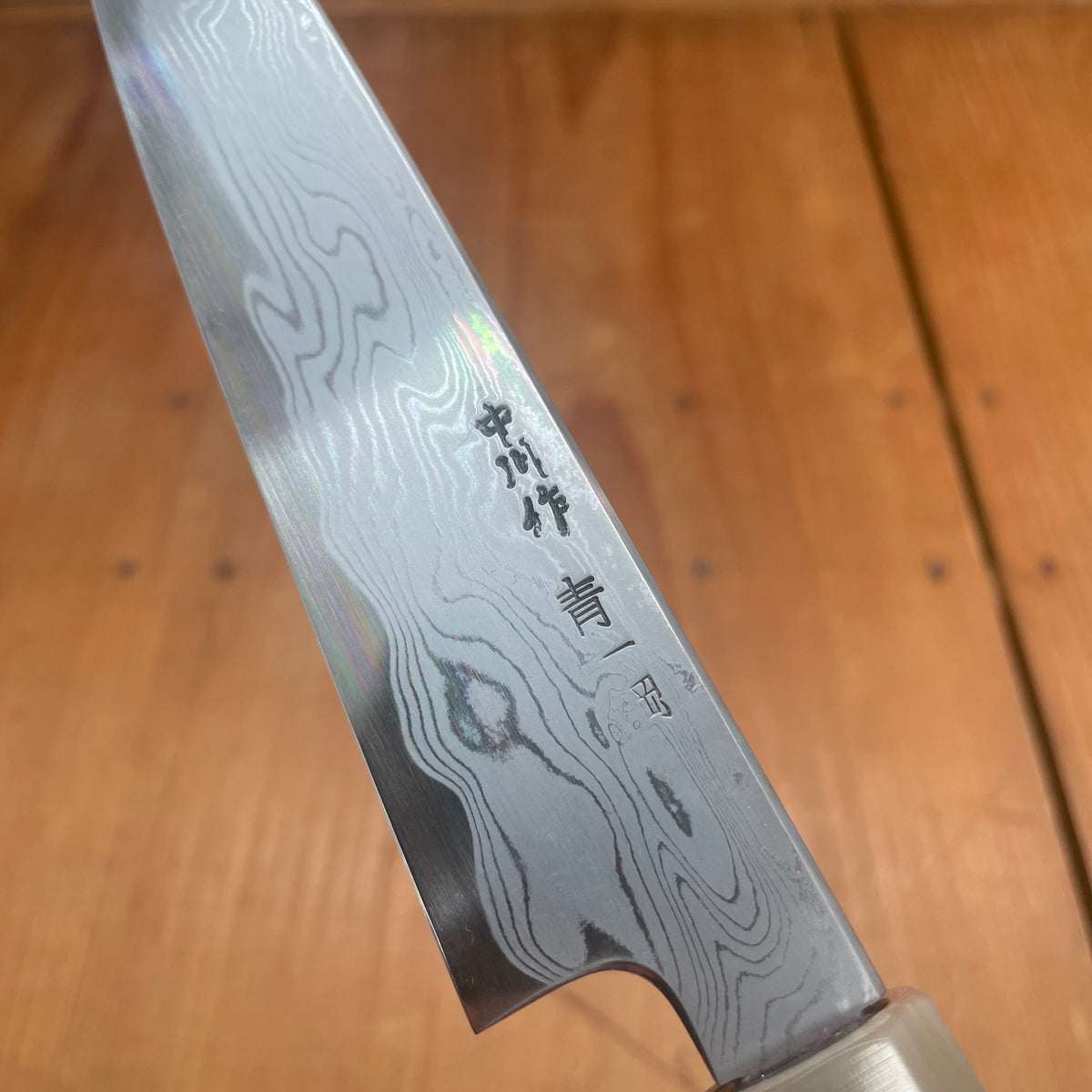 Hatsukokuro Nakagawa 150mm Petty Aogami 1 Damascus Ebony Handle