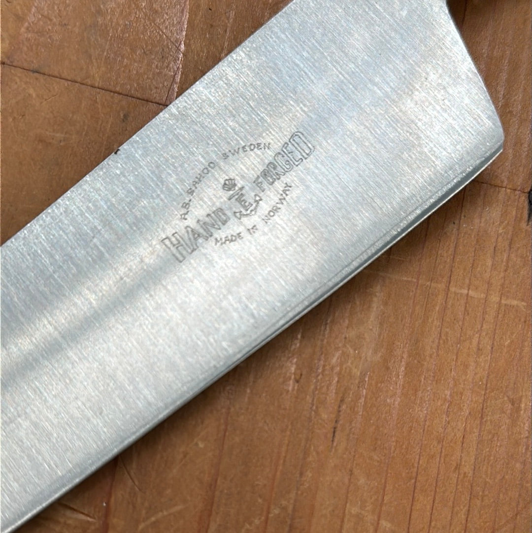 New Vintage Bahco 9" Chef Knife Hand Forged Stainless Norway 1970s-80s