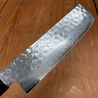 Hitohira HG 165mm Nakiri Stainless Tsuchime Damascus Rosewood Handle