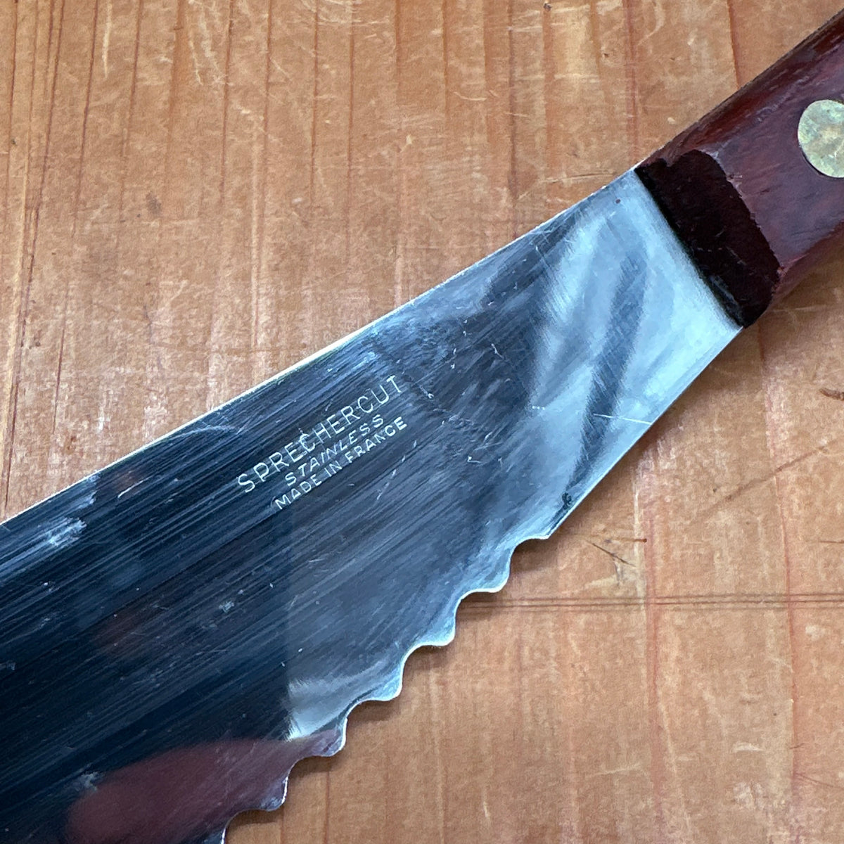 New Old Stock Sprechercut 3.75" Serrated Spreader Stainless Steel Rosewood Thiers, France