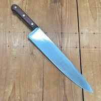 Clyde or Ontario 12" Chef Knife Carbon Steel Rosewood USA 1950s or 60s