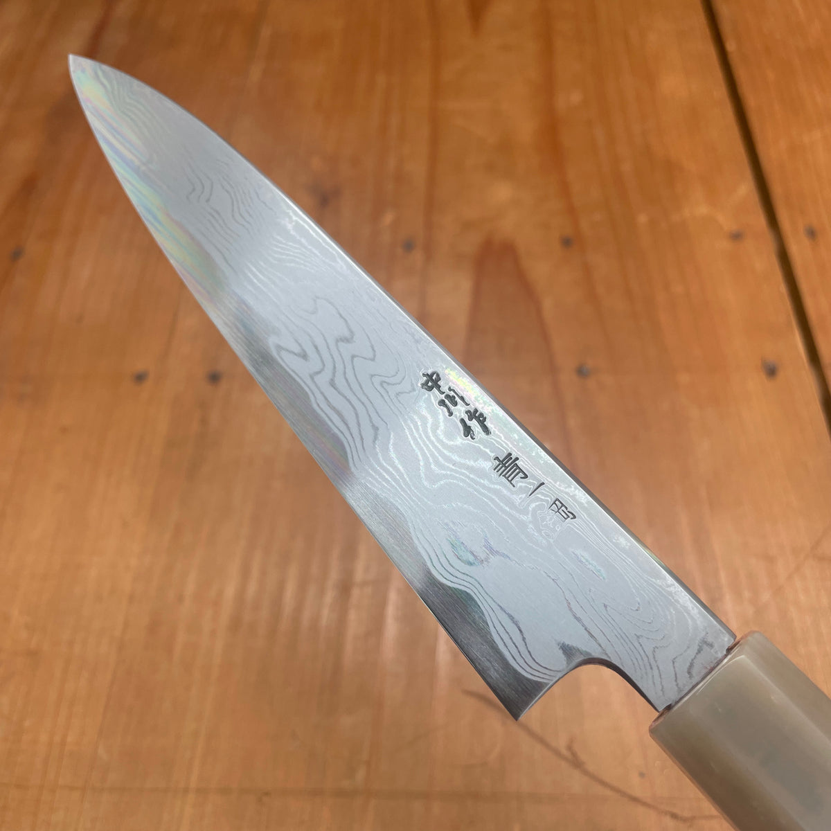 Hatsukokuro Nakagawa 150mm Petty Aogami 1 Damascus Ebony Handle