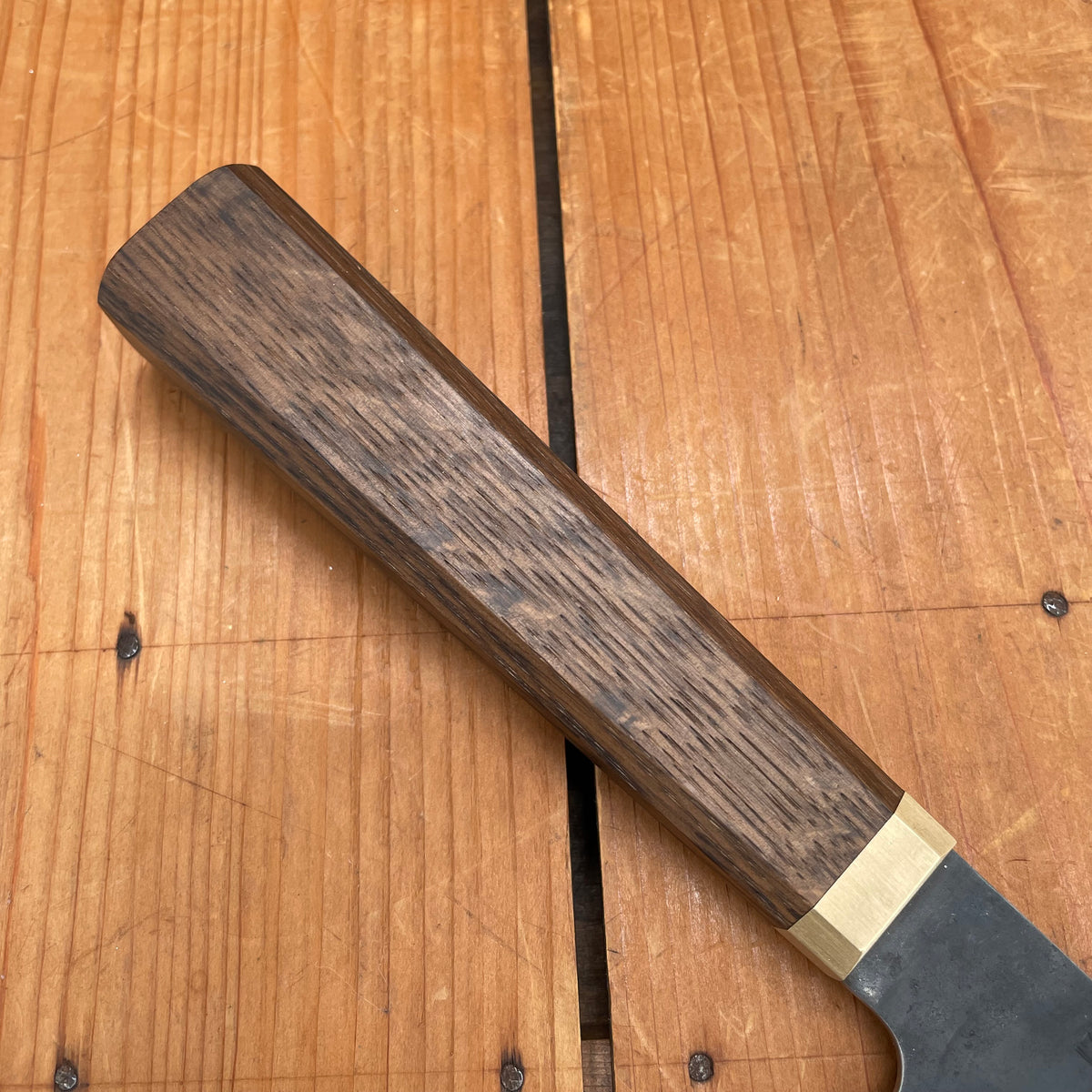 Blenheim Forge x Bernal Cutlery 200mm Gyuto Stainless Clad Aogami Super Oak & Brass