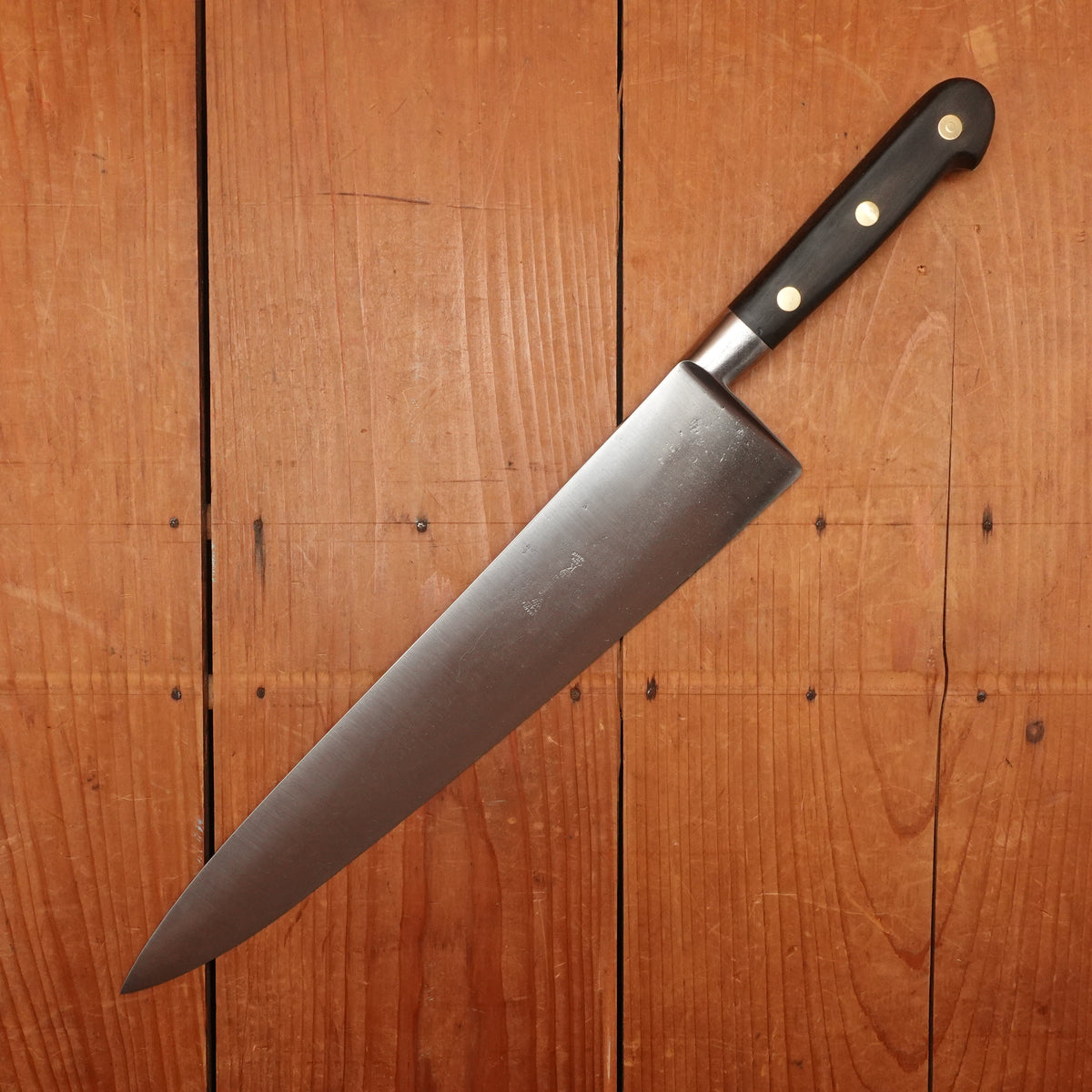 K Sabatier Jeune 12" Chef Knife Early Ideal Pattern Carbon Steel Ebony 1920-50s