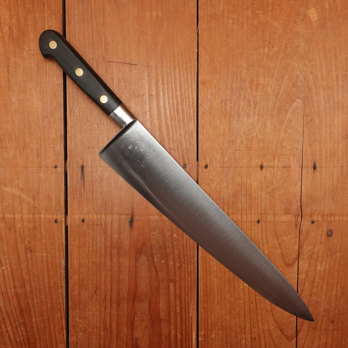 K Sabatier Jeune 12" Chef Knife Early Ideal Pattern Carbon Steel Ebony 1920-50s
