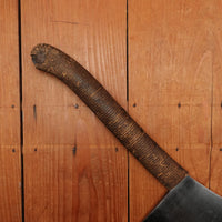 Antique Russell? 9 3/4" Hog Splitter Wrought Iron & Carbon Steel Cord Wrap Late 19th - Early 20th Century