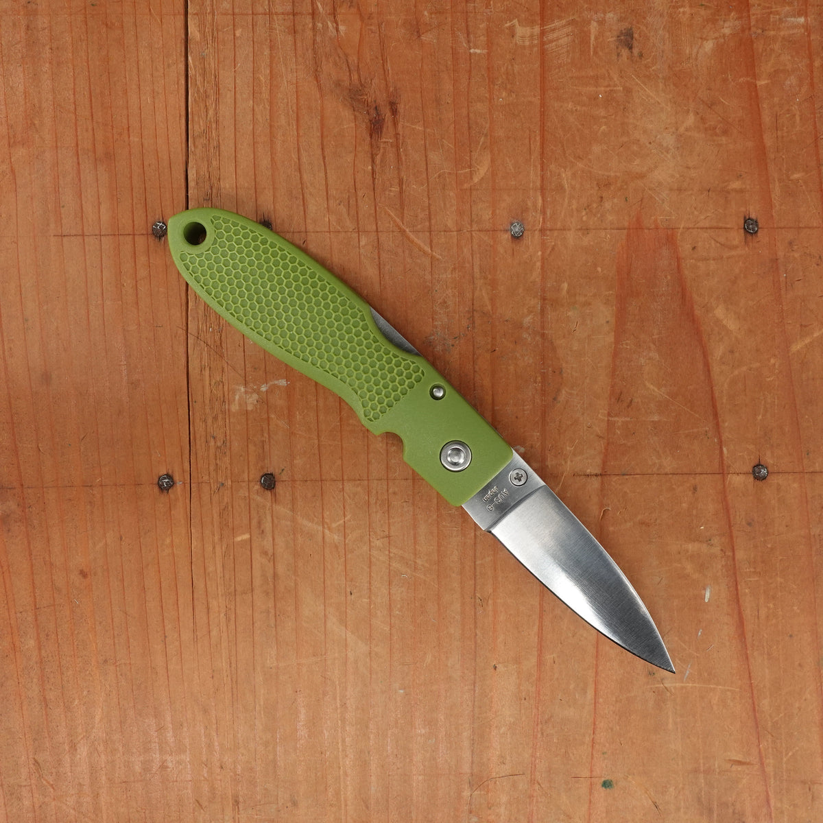 MOKI Coupe Folding Knife AUS-8 Lockback Grilon Olive Green Handle