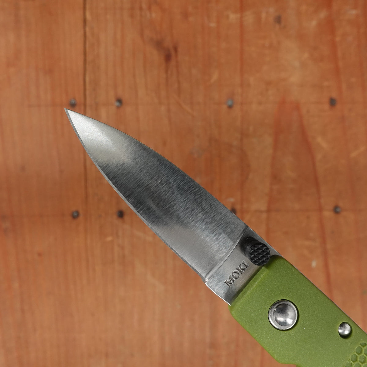 MOKI Coupe Folding Knife AUS-8 Lockback Grilon Olive Green Handle