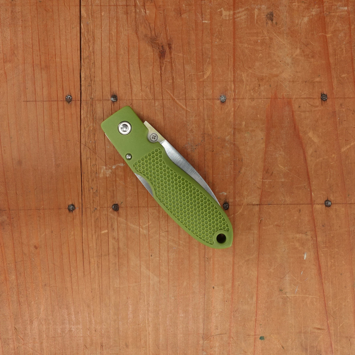 MOKI Coupe Folding Knife AUS-8 Lockback Grilon Olive Green Handle