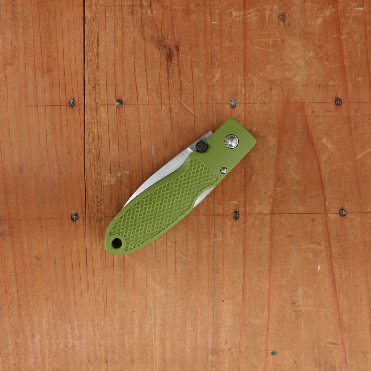 MOKI Coupe Folding Knife AUS-8 Lockback Grilon Olive Green Handle