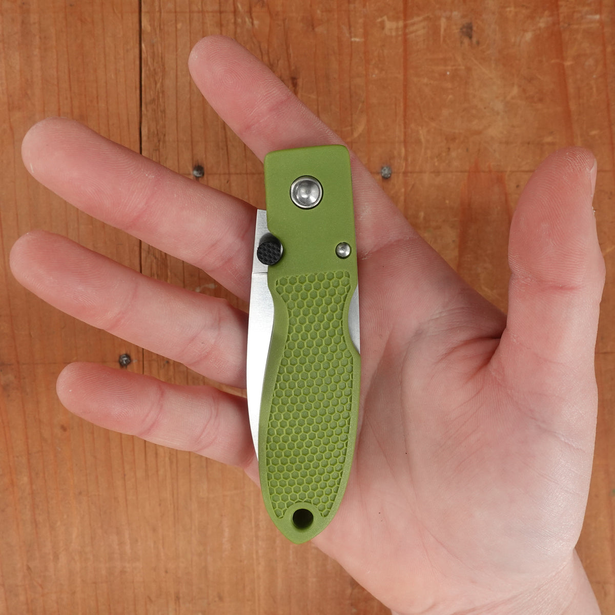 MOKI Coupe Folding Knife AUS-8 Lockback Grilon Olive Green Handle