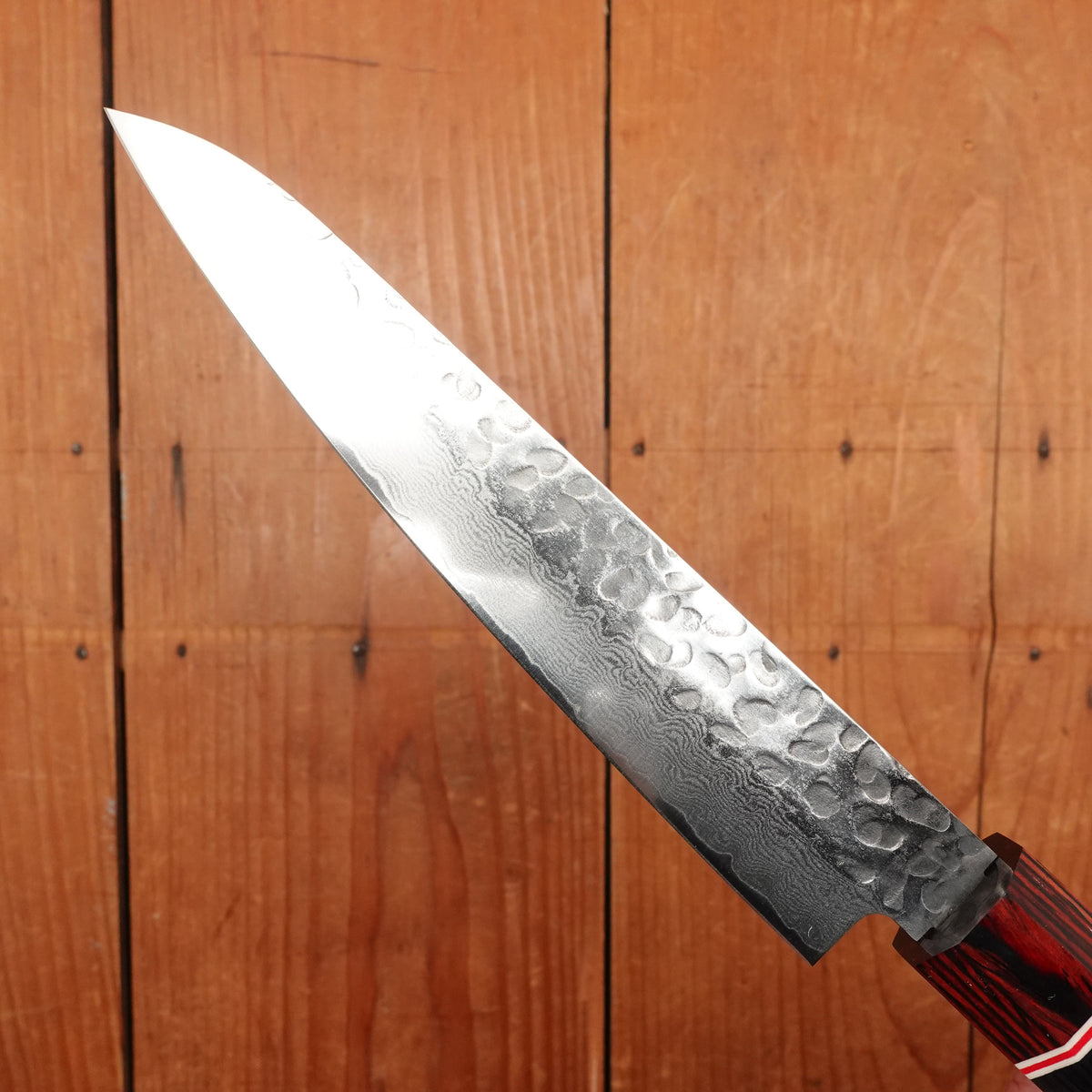 Hitohira HG 150mm Petty Stainless Tsuchime Damascus Pakka Handle
