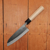 Hitohira TD 165mm Santoku Stainless Clad Aogami 2 Kurouchi Ho Wood Handle (Octagonal)
