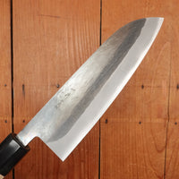 Hitohira TD 165mm Santoku Stainless Clad Aogami 2 Kurouchi Ho Wood Handle (Octagonal)