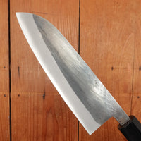 Hitohira TD 165mm Santoku Stainless Clad Aogami 2 Kurouchi Ho Wood Handle (Octagonal)