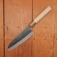 Hitohira TD 165mm Santoku Stainless Clad Aogami 2 Kurouchi Ho Wood Handle (D-Shape)