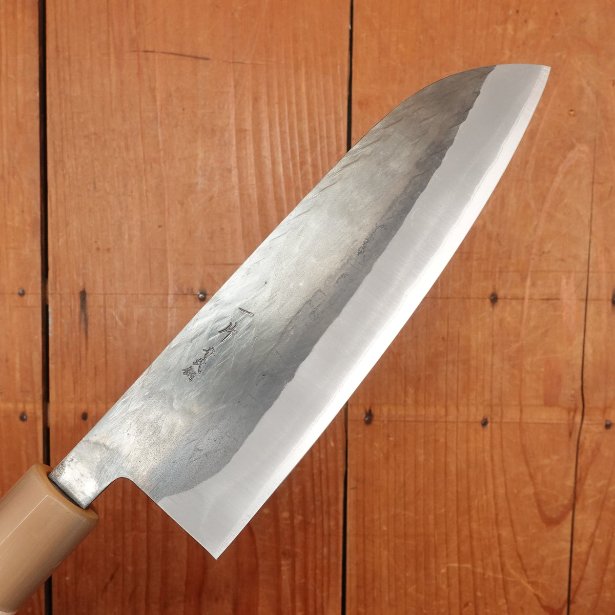 Hitohira TD 165mm Santoku Stainless Clad Aogami 2 Kurouchi Ho Wood Handle (D-Shape)
