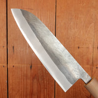 Hitohira TD 165mm Santoku Stainless Clad Aogami 2 Kurouchi Ho Wood Handle (D-Shape)