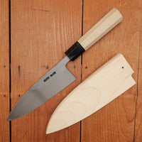 Hitohira Togashi 165mm Deba Shirogami 2 Ho Wood Octagonal with Saya