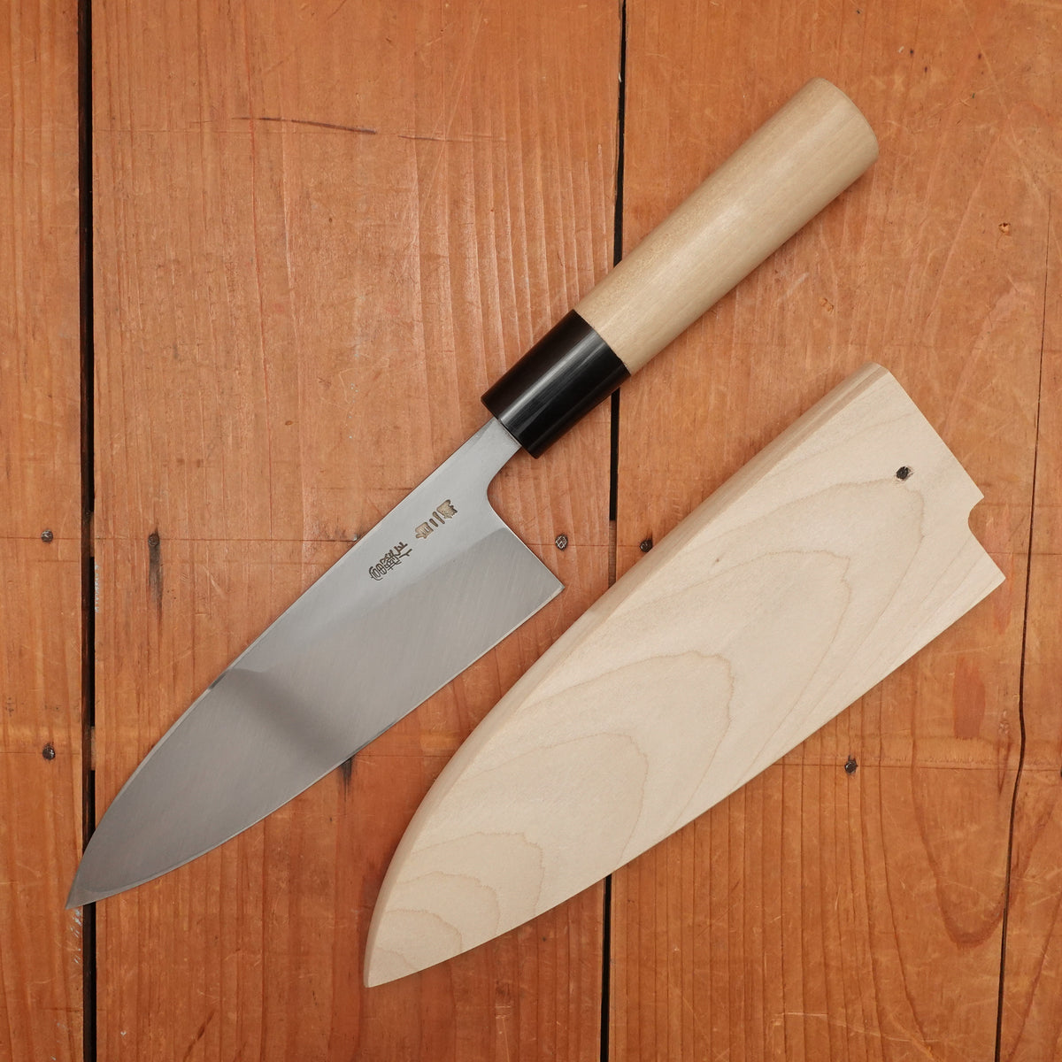 Hitohira Togashi 165mm Deba Shirogami 2 Ho Wood (D-Shape) with Saya