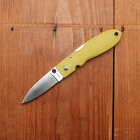 MOKI Coupe Folding Knife AUS-8 Lockback Grilon Mustard Yellow Handle